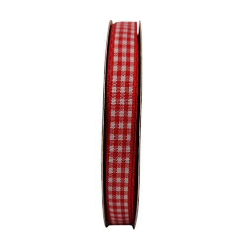 Red and White Gingham Ribbon 25 Yards Each Roll 100% Polyester (75 Foot)