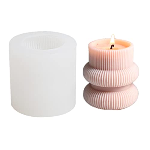 Barrel Striped Candle Silicone Mold Geometric Pillar Candle Soap Mold Fondant Chocolate Cake Baking Mould Plaster Clay Resin Epoxy Mold