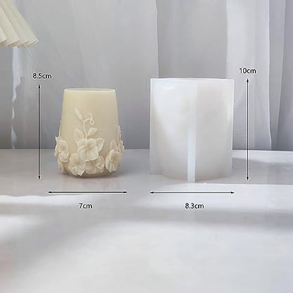 Bottle Candle Molds Cylinder Flower Pillar Mold