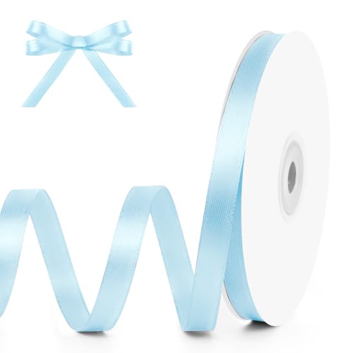 3 8" x 50 Yards Baby Blue Satin Ribbon Crafts Gift Wrapping
