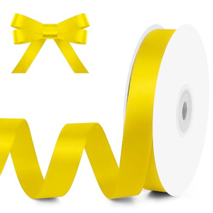 5 8" x 50 Yards Yellow Satin Ribbon Crafts Gift Wrapping