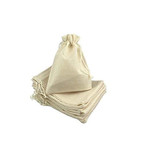 Pack of 25 Burlap Gift Bags with Drawstring Linen Jewelry Pouches Wedding Hessian Jute Bags for Birthday and Treat Pouches Party Wedding Favors Gift