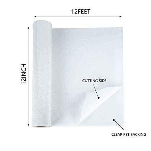 HTV Glitter White Iron on Vinyl 12Inch by 12ft Roll HTV Heat Transfer Vinyl for T