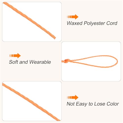 Waxed Cord 0.45mm Waxed Thread 87 Yard Wax String Leather Cord for Bracelet Making