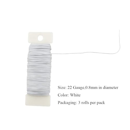 22Gauge White 3Roll Total 115Yards (345 Foot)
