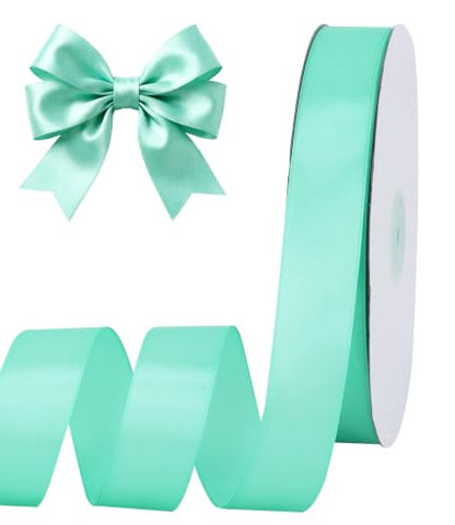 1 Inch x 100yds Teal Aqua Satin Ribbon for Crafts (300 Foot)
