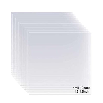 12 Pack 4 Mil Clear Mylar Stencil Sheets (12 Count)