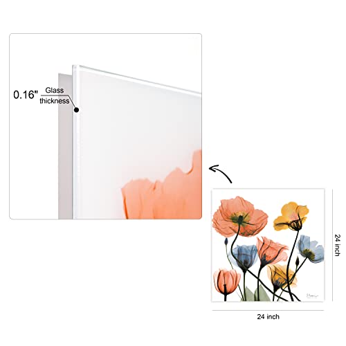 Frameless Free Floating Tempered Glass Panel Graphic Wall Art Ready to Hang