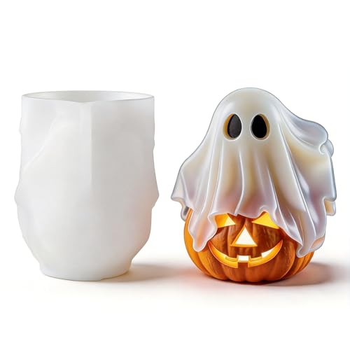 3D Ghost Pumpkin Silicone Mold for DIY Halloween Candle & Soap Casting Tool
