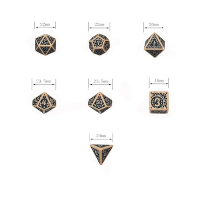 Retro Polyhedral Dice Sets with Pouches for D&D DND RPG MTG Dungeon and Dragons Table Board Roll Playing Games D4 D6 D8 D10 D% D12 D20