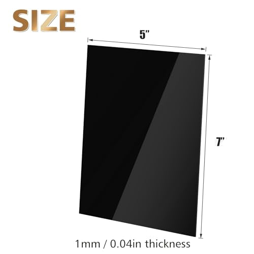 5" x 7" Black Plexiglass Sheets 12 Pack 0.04 Inch Cast Acrylic Sheet Thick for DIY Craft Projects