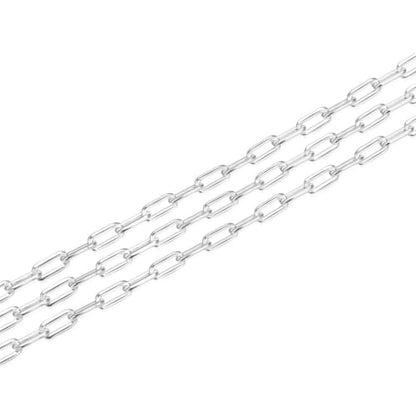 5 Feet Real Sterling Silver 2.5mm Paperclip Cable Chain Findings (5 Foot)