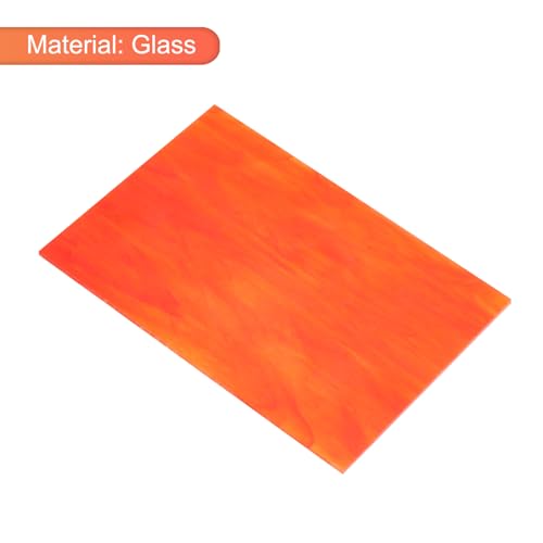 2 Pcs Stained Glass Sheet Mosaic Tile 7.9 Inch x 5.9 Inch Watermelon Red Stained Glass Sheets for Crafts DIY Art Project