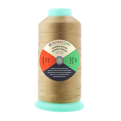 Size 92 280D T90 Khaki Bonded Nylon Thread (3300 Foot)