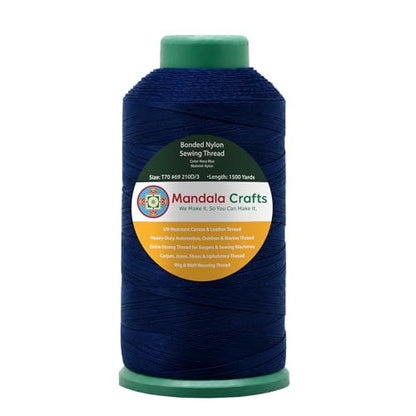 Size 69 210D T70 Navy Blue Bonded Nylon Thread (4500 Foot)