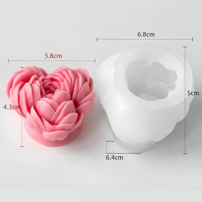Heart Rose Cylinder Candle & Resin Mold