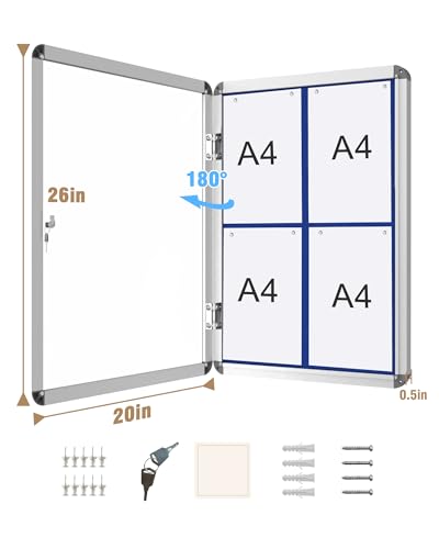 26"x20" Enclosed Bulletin Board