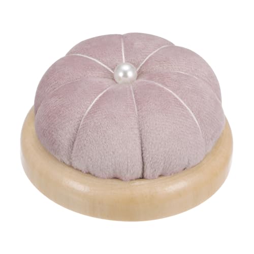 Wooden Base Pin Cushion Japanese Style Cute Needle Holder Pincushions Round for Sewing Quilting Needlework DIY Crafts