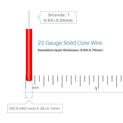 22 Gauge PVC Solid Electric Wire Blue 100 ft Hookup Wire