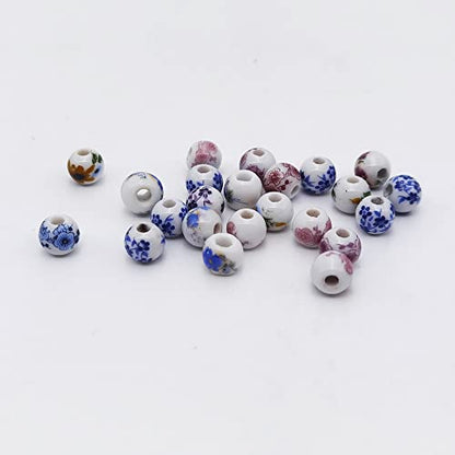 180 Pieces Porcelain Beads Chinese Round Ceramic Beads 8mm (180 Count)