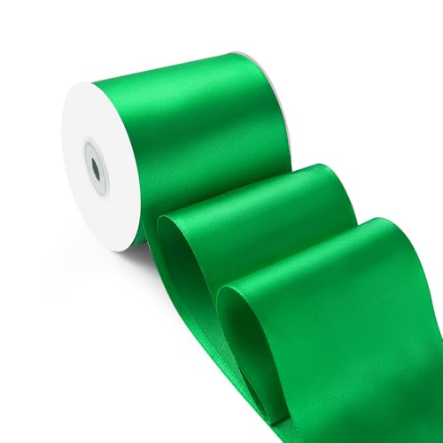 3 Inch 25 Yard Wide Satin Ribbon Green