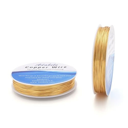 124 Feet Tarnish Resistant Gold Jewelry Copper Wire 0.6mm