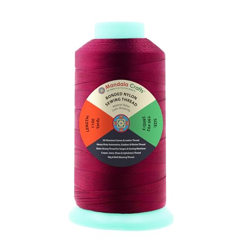 Size 92 280D T90 Burgundy Bonded Nylon Thread (3300 Foot)