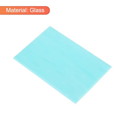 2 Pcs Stained Glass Sheet Mosaic Tile 7.9 Inch x 5.9 Inch Sky Blue Stained Glass Sheets for Crafts DIY Art Project