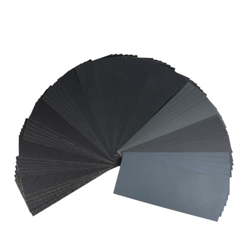 60 Pcs 9x3.6 Inch 10 Grit Mixed Packing Wet and Dry Sandpaper Sheets (60 Count)