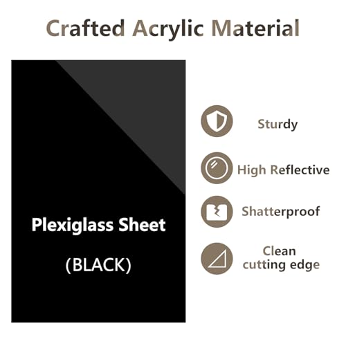 4" x 6" Black Plexiglass Sheets 20 Pack 0.04 Inch Cast Acrylic Sheet Thick for DIY Craft Projects