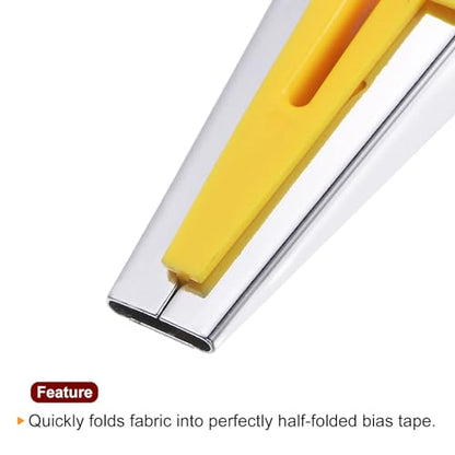 Bias Tape Maker Kit 12mm Single and Double Fold Fabric Bias Binding Maker Sew Tool for Fabric Quilting Sewing Crafting DIY
