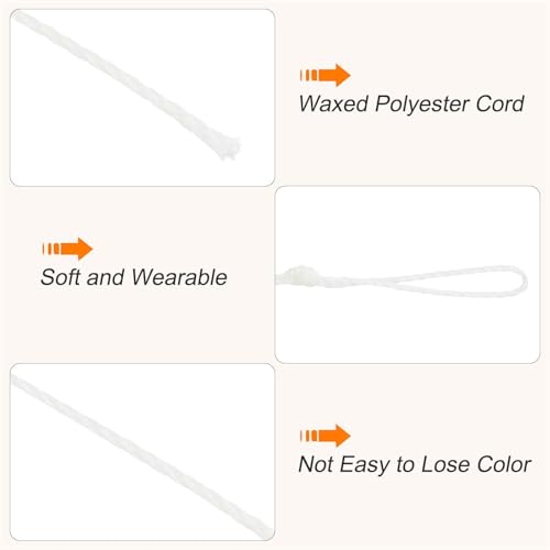 Waxed Cord 0.45mm Waxed Thread 87 Yard Wax String Leather Cord for Bracelet Making