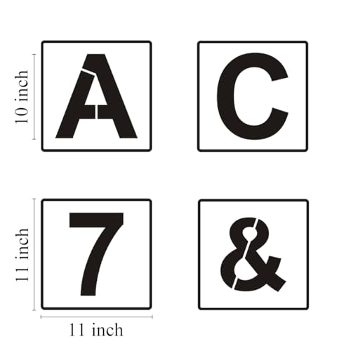 Alphabet Letter and Number Stencils 11 Inch (40 Count)