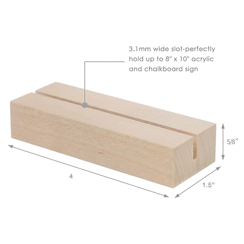 20 Pack 4" Birch Wood Stands for Wedding Acrylic Sign (20 Count)