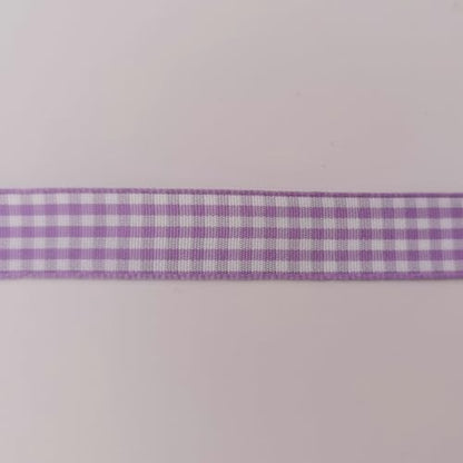 Purple Gingham Plaid Checked Ribbon 25 Yards Each Roll 100% Polyester (75 Foot)