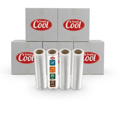 20 Pack Stretch Wrap 18 Inch 80 Gauge Shrink Wrap (5 Count)