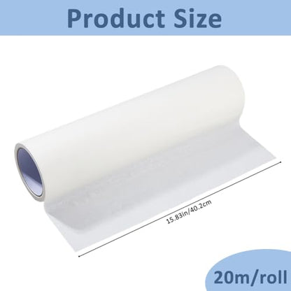 Masking Tape 0.4x20m General Purpose Tape Textured Paper for Painting White Art Adhesive Protective Paper Roll Tracing Frisket for Artists Painting Crafting Covering Skirting (65.6168 Foot)