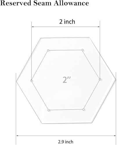 7 Pieces Hexagon Quilting Template with 1