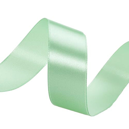 1 Inch Mint Green Solid Satin Ribbon for Gift Wrapping