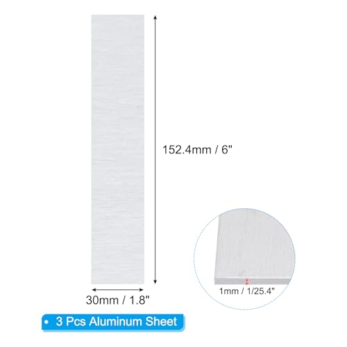 6061 T651 Aluminum Sheet Metal 6 x 1.18 x 1 (3 Count)