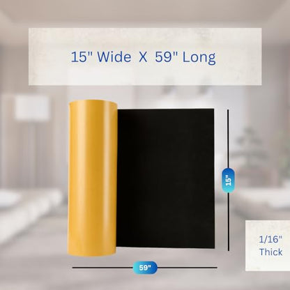 Premium High Density EVA Foam Sheet with Adhesive Backing 15” x 59” Black Foam Mat