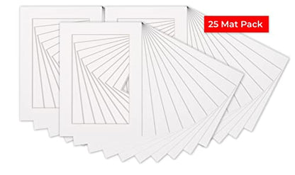 Pack of 25 Acid Free 11x14 Mats Bevel Cut for 9x12 Photos (25 Count)