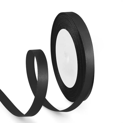 3 8 Inch 25 Yards Satin Ribbon Black
