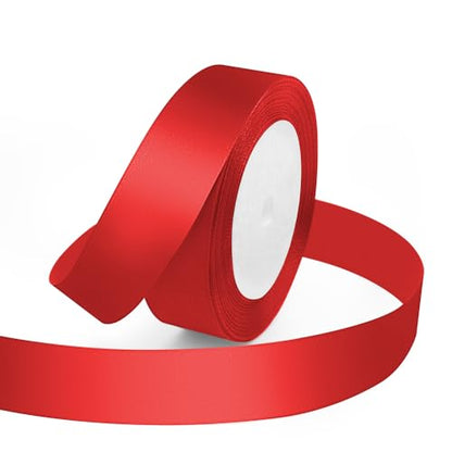 1" x 25 Yards Red Satin Ribbon Crafts Gift Wrapping