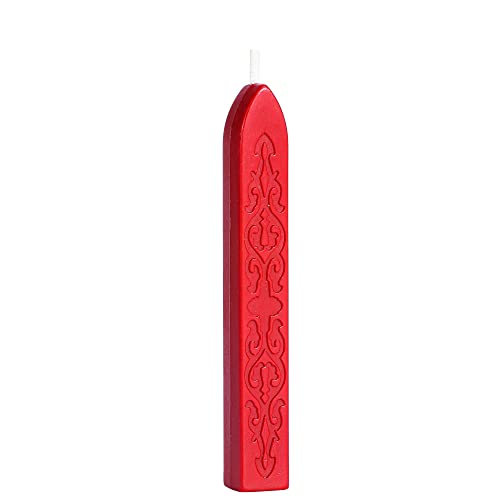 5Pcs Bright Red Sealing Wax Sticks with Wicks for Wax Seal Stamp (5 Count)