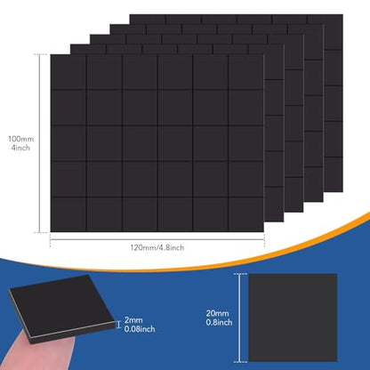 Magnets with Adhesive Backing 110Pcs Squares 20x20x2mm
