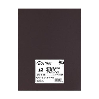 PA Paper Accents Stash Builder Cardstock 8.5" x 11" Chocolate Brown