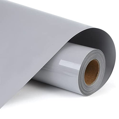 RENLITONG Grey HTV Iron on Vinyl 12Inch by 10ft Roll Heat Transfer Vinyl for T