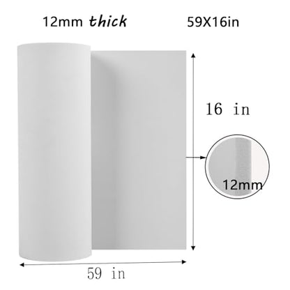 12mm EVA Foam Sheets Roll 16x59in White for Cosplay DIY 90kg