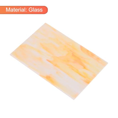 2 Pcs Stained Glass Sheet Mosaic Tile 7.9 Inch x 5.9 Inch Champagne Stained Glass Sheets for Crafts DIY Art Project